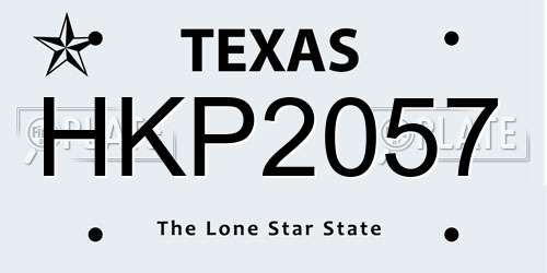 HKP2057 Texas License Plate