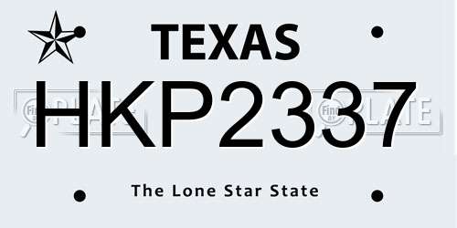 HKP2337 Texas License Plate