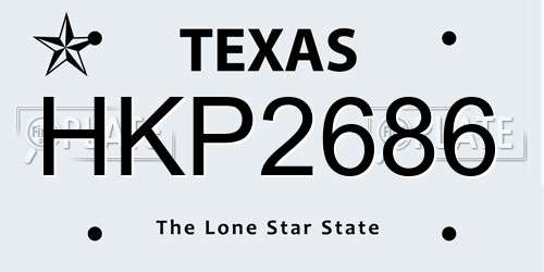 HKP2686 Texas License Plate