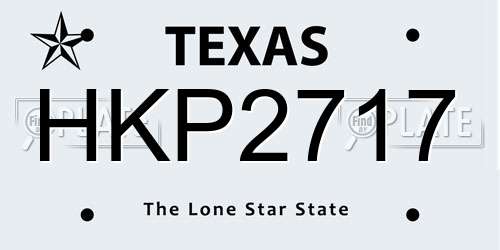 HKP2717 Texas License Plate