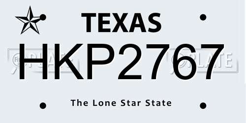 HKP2767 Texas License Plate