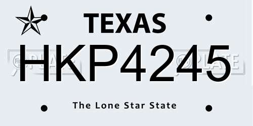 HKP4245 Texas License Plate