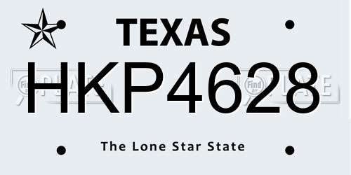 HKP4628 Texas License Plate