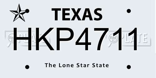 HKP4711 Texas License Plate
