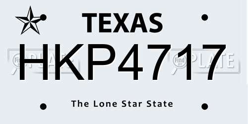 HKP4717 Texas License Plate