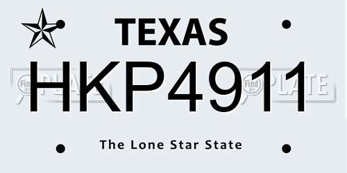 HKP4911 Texas License Plate
