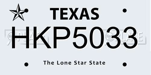 HKP5033 Texas License Plate