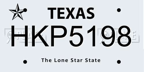 HKP5198 Texas License Plate