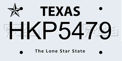 HKP5479 Texas License Plate