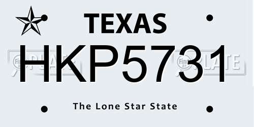 HKP5731 Texas License Plate