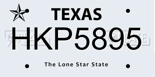 HKP5895 Texas License Plate