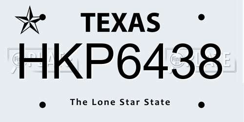 HKP6438 Texas License Plate