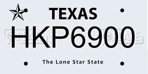 HKP6900 Texas License Plate