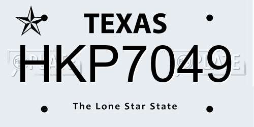 HKP7049 Texas License Plate