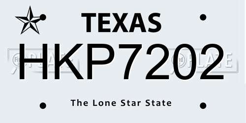 HKP7202 Texas License Plate