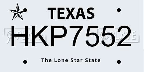 HKP7552 Texas License Plate