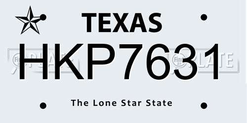 HKP7631 Texas License Plate
