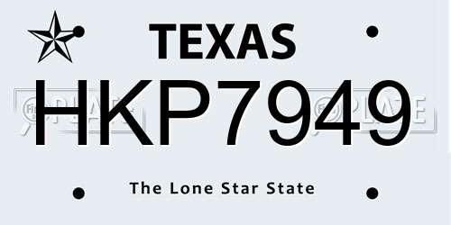 HKP7949 Texas License Plate
