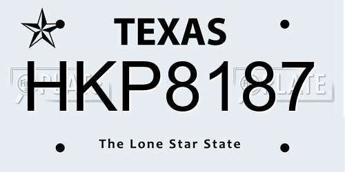 HKP8187 Texas License Plate