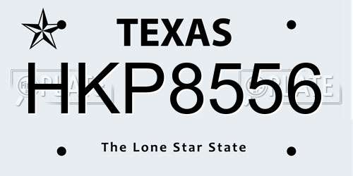 HKP8556 Texas License Plate