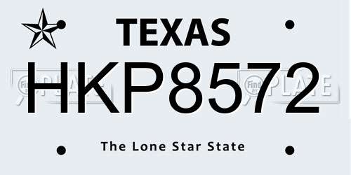 HKP8572 Texas License Plate