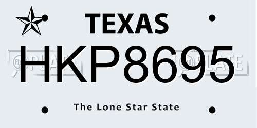 HKP8695 Texas License Plate