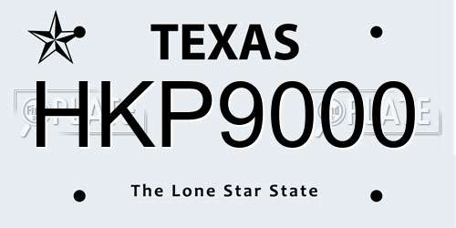 HKP9000 Texas License Plate