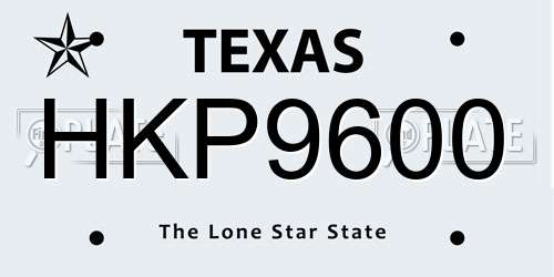 HKP9600 Texas License Plate