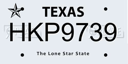 HKP9739 Texas License Plate