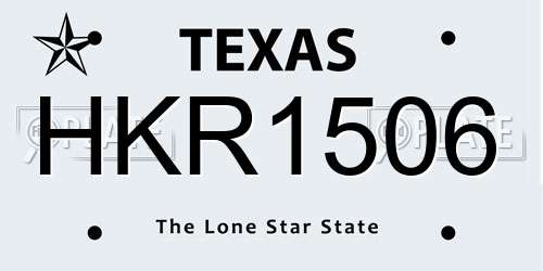 HKR1506 Texas License Plate