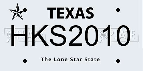 HKS2010 Texas License Plate