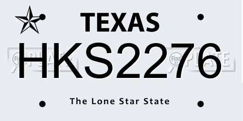 HKS2276 Texas License Plate