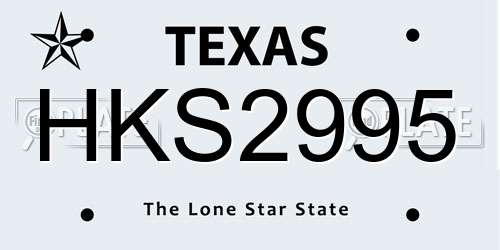 HKS2995 Texas License Plate