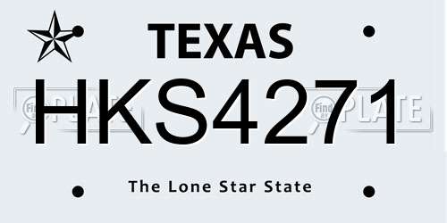 HKS4271 Texas License Plate