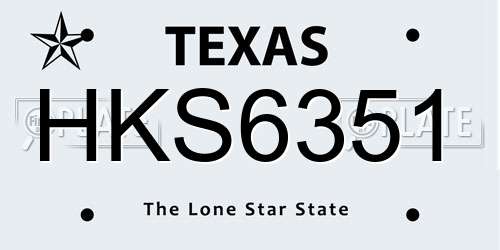 HKS6351 Texas License Plate