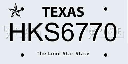 HKS6770 Texas License Plate