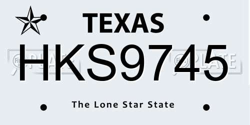 HKS9745 Texas License Plate