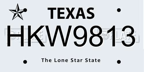 HKW9813 Texas License Plate
