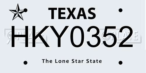 HKY0352 Texas License Plate