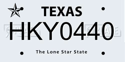 HKY0440 Texas License Plate