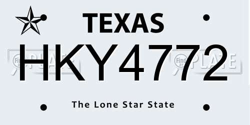 HKY4772 Texas License Plate