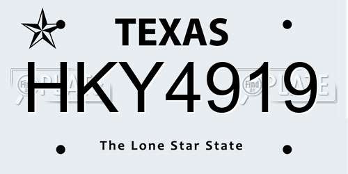 HKY4919 Texas License Plate