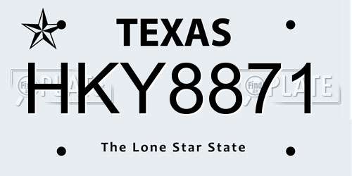 HKY8871 Texas License Plate