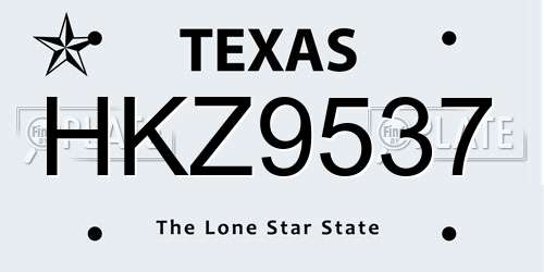 HKZ9537 Texas License Plate