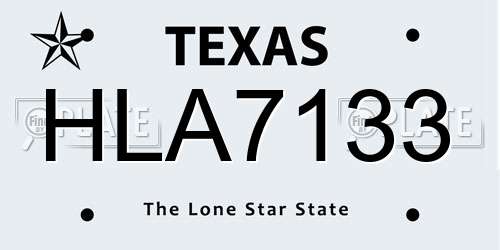 HLA7133 Texas License Plate