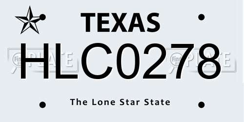HLC0278 Texas License Plate