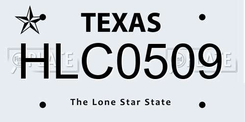 HLC0509 Texas License Plate