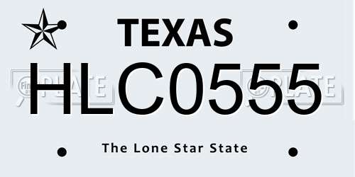 HLC0555 Texas License Plate