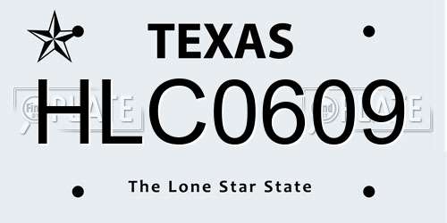 HLC0609 Texas License Plate