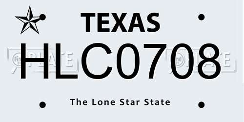 HLC0708 Texas License Plate